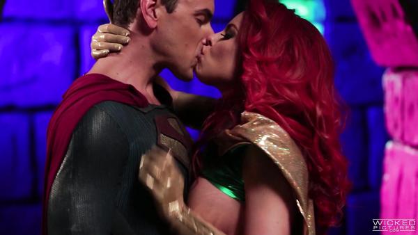 Superman XXX Maxima with Clark Kent in the Hall of Justice