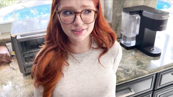 Glasses Teen Shows Her Stepdad Her Big Tits And She Is Ready For Sex